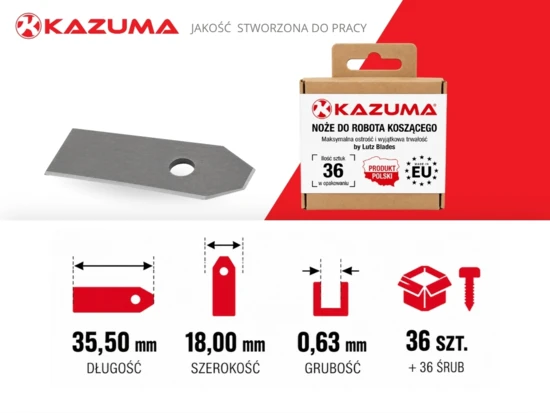 Noże Kazuma do robotów koszących — opakowanie 36 sztuk